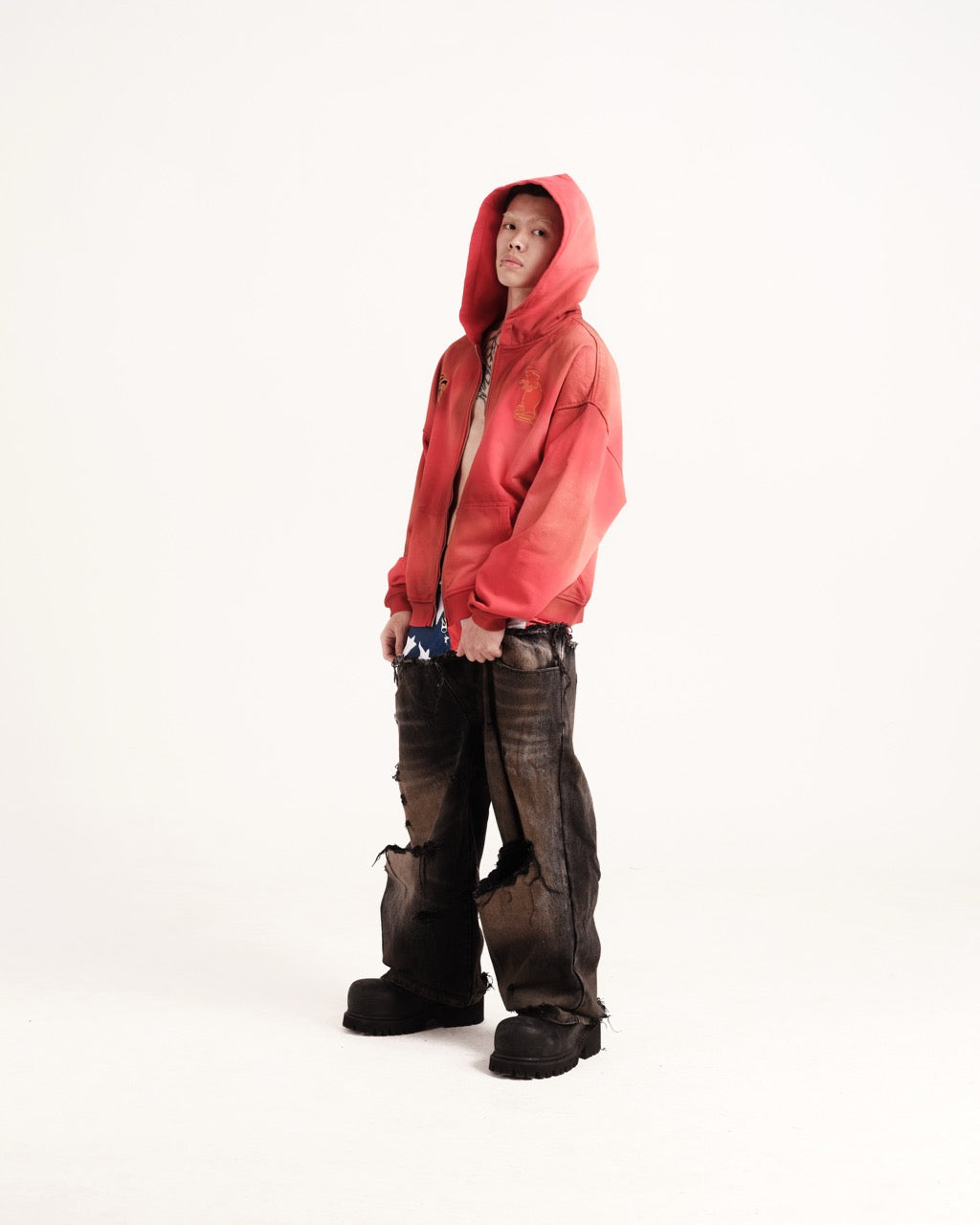 Faded Ruined Crimson Zip-Up (Dirty)