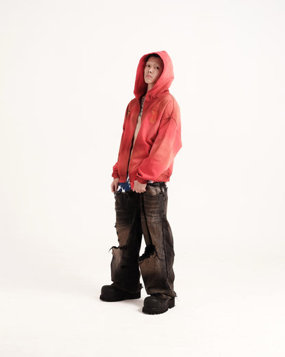 Faded Ruined Crimson Zip-Up (Dirty)