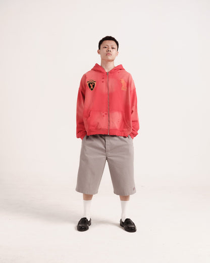 Faded Crimson Zip-up Hoodie (Clean)