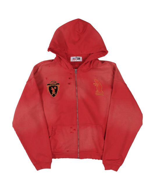 Faded Crimson Zip-up Hoodie (Clean)